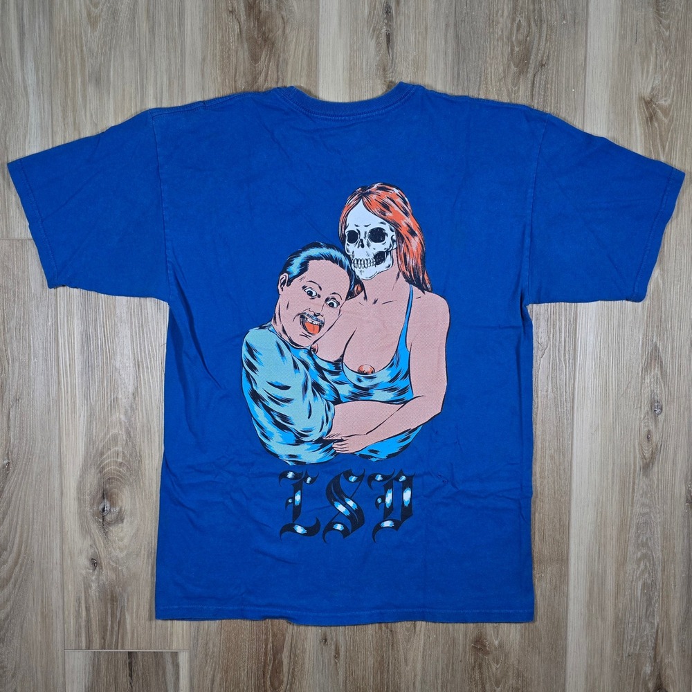 LSD PCP Psychedlic Promo Explicit Graphic Nudity Skater Trippy Drug Tee sz Large